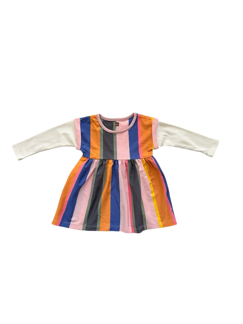 NWT Tea Collection Nepal Striped Layered Sleeve Dress Size 12-18m
